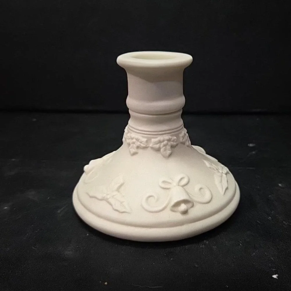 PartyLite Winterset Tealight Taper Holder, Vtg Bell & Holly Accents, Bottom Only